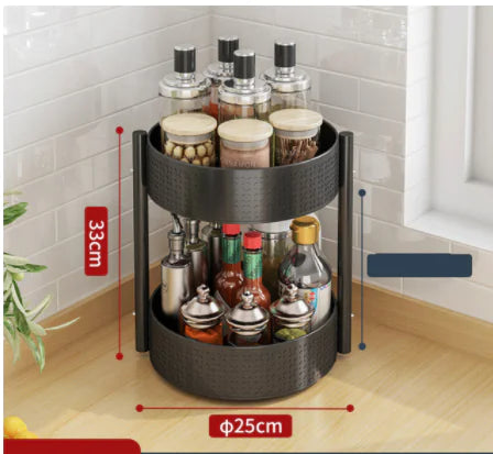 Multi-Layer Rotating Spice Rack for Kitchen Countertops