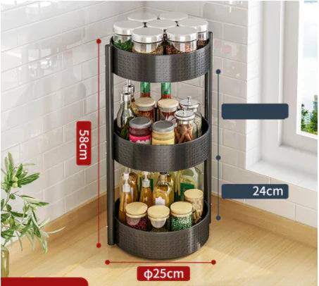 Multi-Layer Rotating Spice Rack for Kitchen Countertops